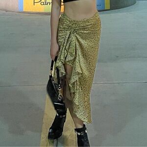 Leopard Print Wrap Skirt size M